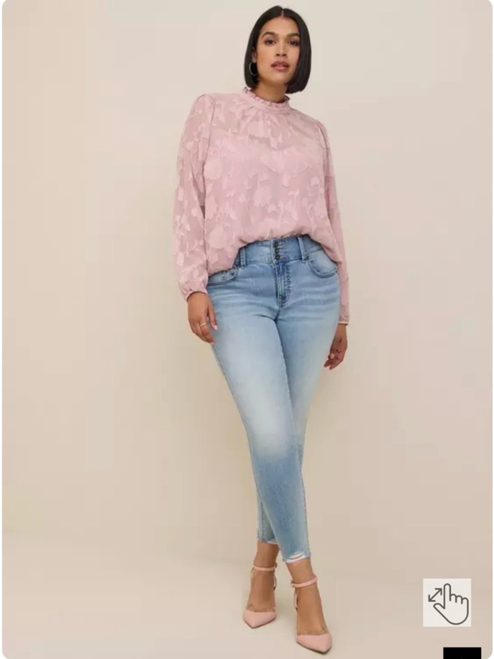 Torrid Chiffon Clip Floral Bubble Hem Blouse